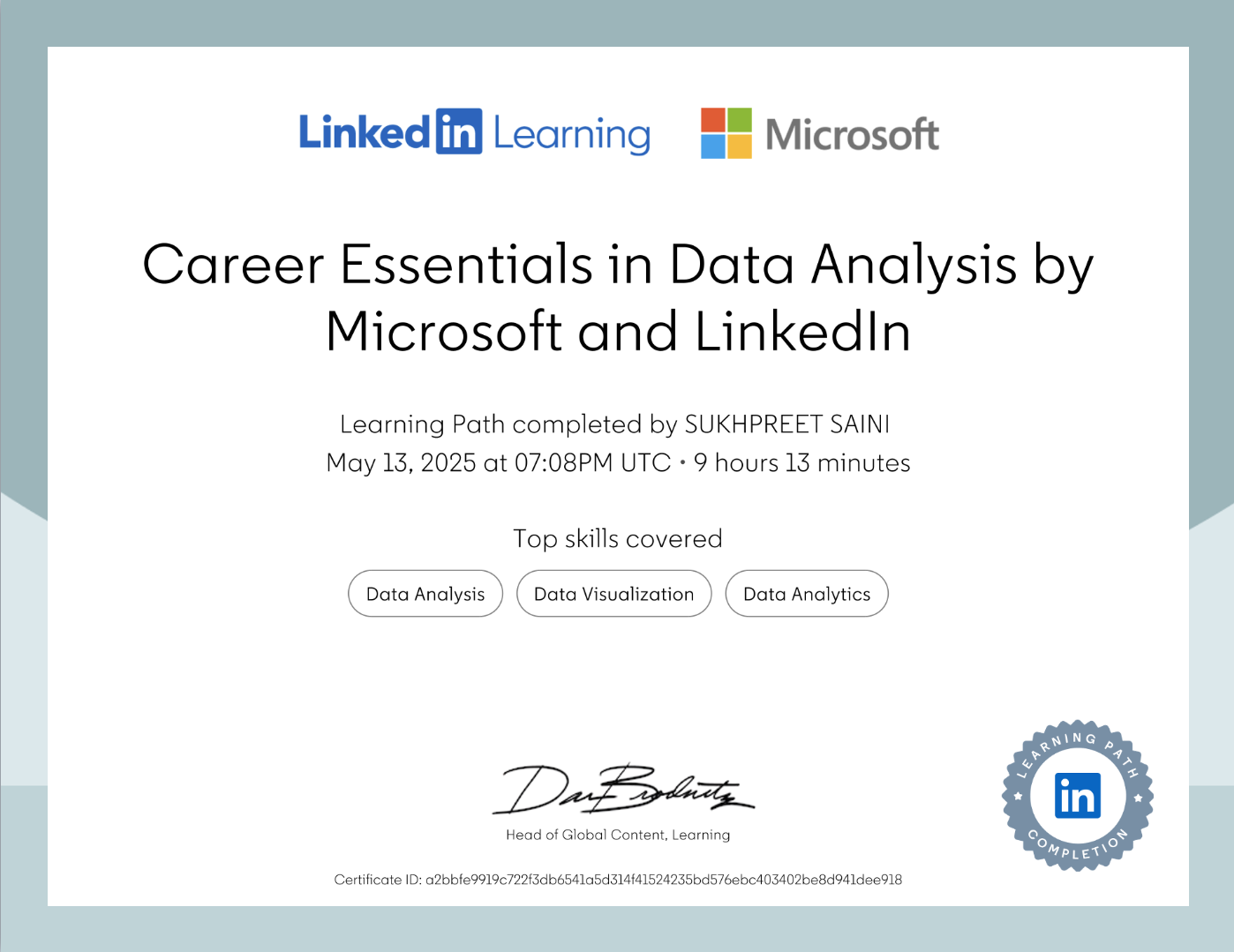 Data Analysis Certification