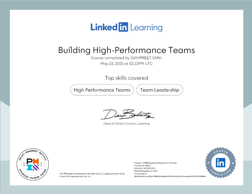 Team Leadership Certification
